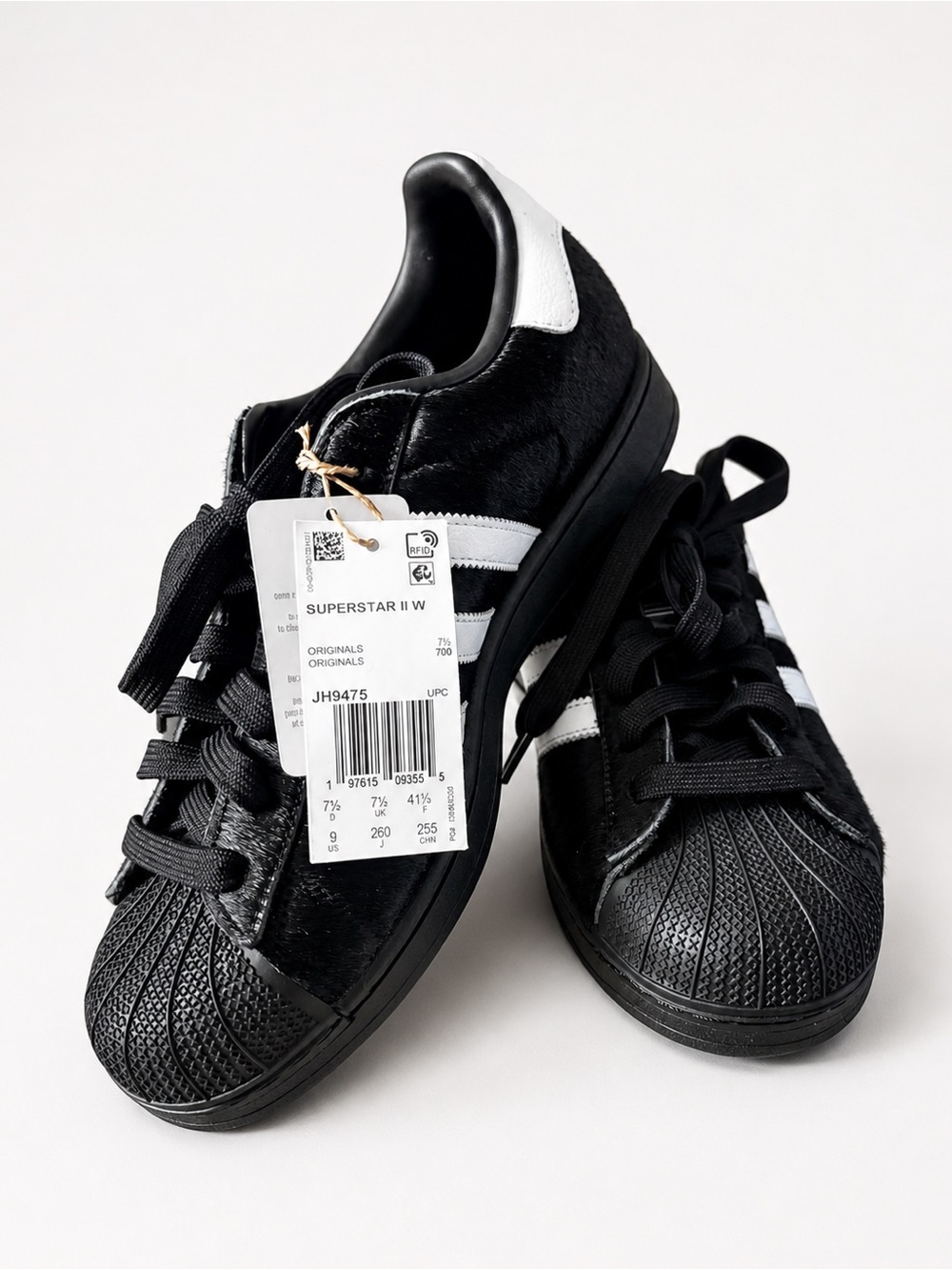 Adidas Superstar II W Sneakers, Black/White, Women’s Size 9